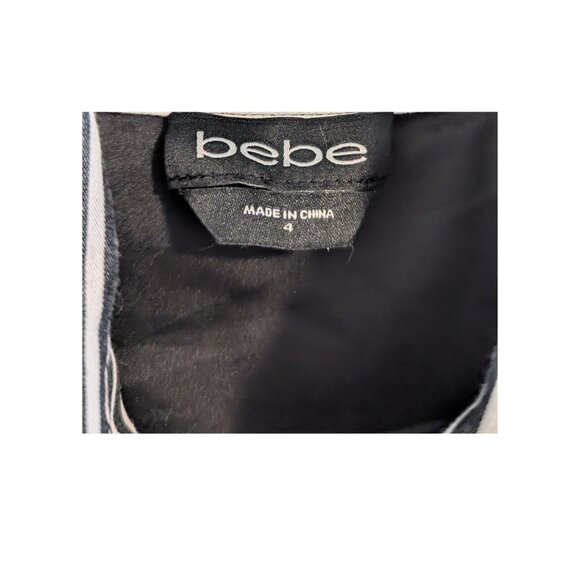 ✨BEBE Striped Button-Down Mini Fit & Flare Shirt Dress – Size 4 Preowned - Picture 5 of 5